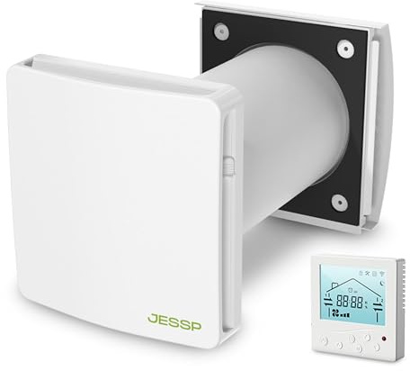 JESSP Eco Smart DZ Easy+ Wohnraumlüftung inkl. Controller – 97 % Wärmerückgewinnung, luftfeuchtegesteuert, WLAN, F7-Filter, Ø160 mm, extrem leise, Energieklasse A, 5 Jahre Garantie