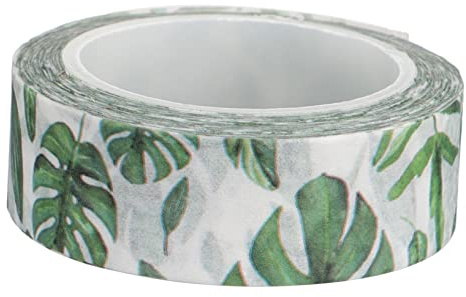 Gogogmee Tropische Pflanzen Washi Tapes 1 Rolle Selbstgemacht Basteldekor Klebrige Notizbuch Bänder Ästhetisches Papierband für Scrapbooking Kreative Planer Tapes
