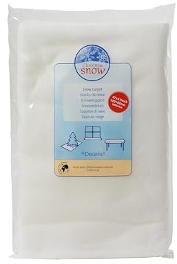 Kaemingk Künstliche Schneedecke 120x80 - Kunstschnee Matte biobasiert - Schneedecke Schneevlies - zum Basteln & Dekorieren - Dekoschnee für die Weihnachtsdeko & Winterdeko - Weiß