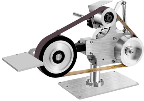 Belt Sander, 550W Electric Bench Sander, 1x30 Inch Abrasive Belt Machine with 60/800 Grit Sanding Belts, Polishing Grinding Machine, 6000rpm Stepless Speed Adjustable