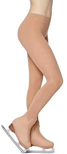 ranrann Femme Collant Patinage Artistique Collant Patin À Glace Strass Tenue Danse sur Glace Legging Bas