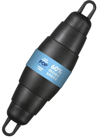 POP Fender – Premium båtfender, sparar 60 % utrymme, underhållsfri – ingen luftpump, användning under vatten, gnisslar inte, krymper inte. (1, svart, ø165 x 620 mm (ø6 1/2 tum x 2` 6 1/2 tum))