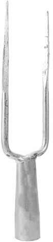 GLEAVI Forca da Giardino in Acciaio a Due Denti Testa Bianca Utensile Manuale per Diserbo e Scavo Terreno per Giardinaggio Esterno 35 CM