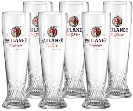 Ritzenhoff & Breker Weizenbierglas Paulaner, 0.5 L, 6-er Set, Weizengläser mit beliebtem Brauerei-Logo, Spülmaschinengeeignet