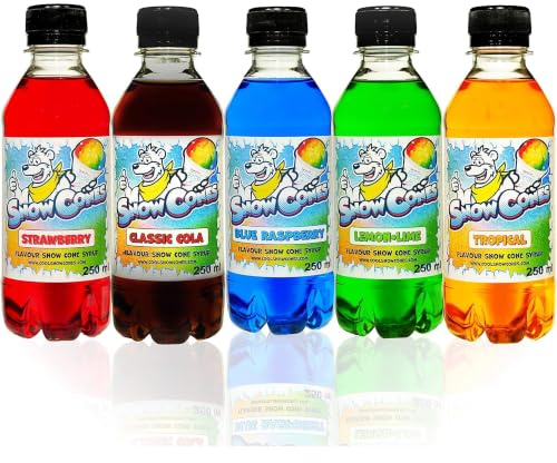 Snow Cone Syrup and Slushi Syrup, 5 x 250ml Customer Favourites Pack – Compatible with Ninja SLUSHi and Slushi Machines – Makes Up to 7.5 Litres – Five Popular Flavours