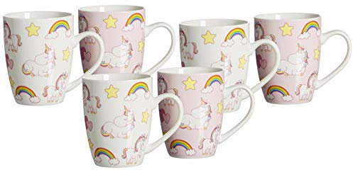 Ritzenhoff & Breker Kaffeebecher-Set Unicorn, 6-teilig, 350 ml, Porzellan