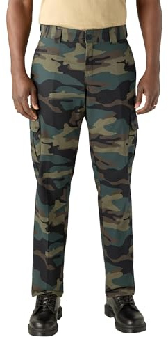 Dickies Herr Regular Straight Stretch Twill Cargo Byxa Stor, Jägare grön kamouflage V1, 42W / 30L