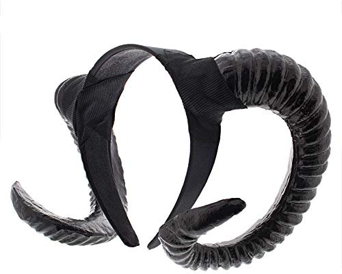 Zac's Alter Ego Evil Witch Ridged Devil Ram Goat Horn Headband - Halloween