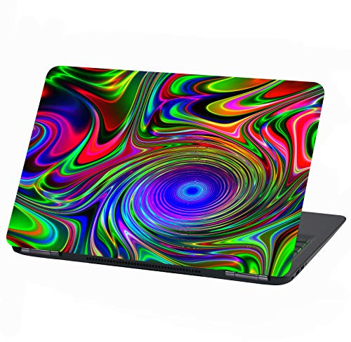 Laptop Folie Cover Abstrakt Klebefolie Notebook Aufkleber Schutzhülle selbstklebend Vinyl Skin Sticker (LP16 Neon Psychodelic, 17 Zoll)