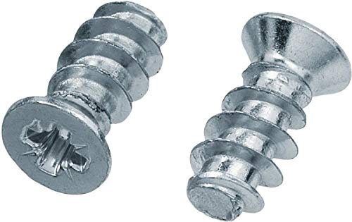 HEXATON Viti Euro Testa Piatta Svasata Pozidriv 5 x 9 mm – 50 Pezzi – Viti Truciolari in Acciaio Zincato Bianco per Mobili, Legno, MDF e Falegnameria