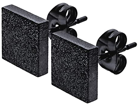 SMYKKO® Ohrstecker Aurinko Karkea | Edelstahl | gebürstet | Frauen | Damen | Mädchen | Steel | Earring | viereck | quadrat