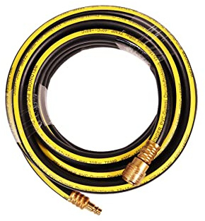 WELDINGER Druckluftschlauch 5 m Gummi-PVC 12x18 mm mit Messingkupplungen