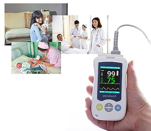 XJZHANG Pulsioxímetro De Dedo, Precisión De Medición Superior Exquisito, Pantalla LED Monitores De Saturación De Dedo Compactos Y Livianos, con Gráfico De Barras