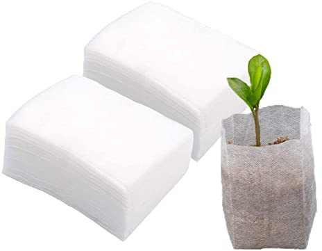 100Pcs Nursery Growing Bags,Non-Woven Fabric Seedlings Grow Bag for High Seedling Survival Rate,Plant Bags for Planting,Garden Seed Starters Pouch Small（4.2x4.2）