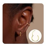 MILACOLATO G23 Titan Creolen für Damen Herren Hypoallergenes Kleine Creolen | Gold/Silber/Rosegold/Schwarz Piercing Ohr Helix Piercings Knorpel Daith Tragus Septum Piercing Ring 8-12mm