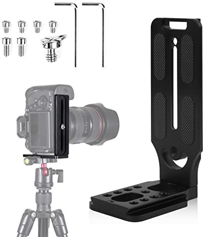Aicharynic L-Halterung Schnellwechselplatte - L-förmige Universal DSLR Kamera Halterung Vertikal, Aluminum, Kompatibel Mit Den Meisten Stativen/Einbeinstativen/Gimbal-Stabilisatoren