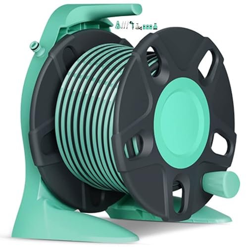 Schlauchtrommel Schlauchaufroller Wasser Tragbarer Kompakter Schlauchwagen, Gartenbewässerungswerkzeug, Kompakter Outdoor Schlauch Organizer, Mit Wasserpistole (Color : Blau, S : Hose Cart+15m Pipe
