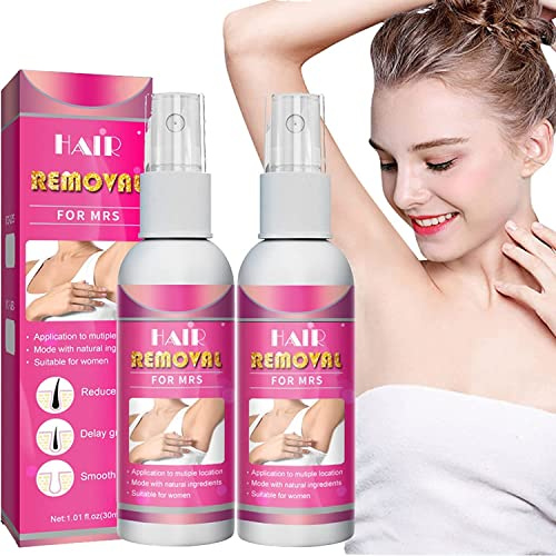 2 Pcs 2023 New Junrinogin Semi-Permanent Hair Removal Spray, Body Hair Removal Spray, Easy off Foaming Natural Permanent Hair Removal Spray (Woman)