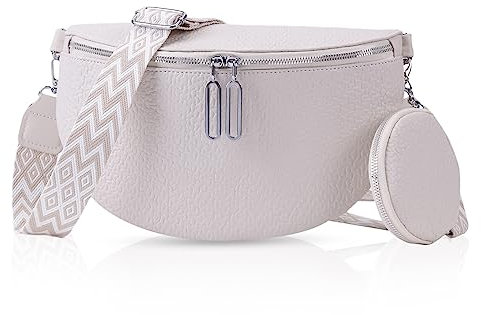 GSenhui Bauchtasche Damen Leder,Crossbody Bag Groß Brusttasche Damen Stylisch Gürteltasche Schwarz mit Klein Geldbörse für Reisen Arbeiten