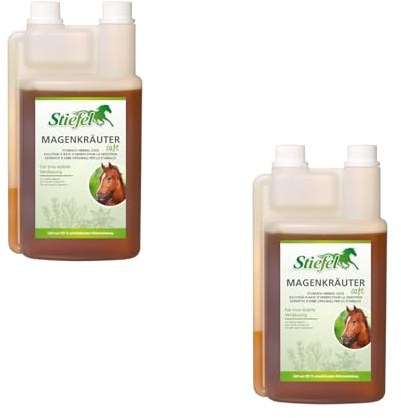 Stiefel Magenkräutersaft | Doppelpack | 2 x 1 l | Flüssiges Ergänzungsfuttermittel für Pferde