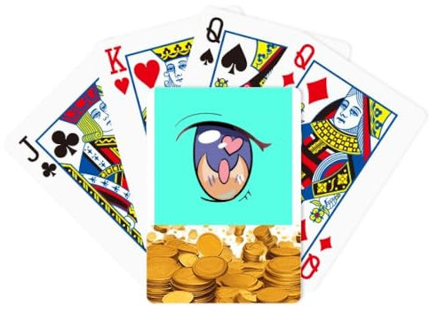 no/no Peach Hearts Glad Joyful Eyes Gold Spielkarte Klassisches Spiel