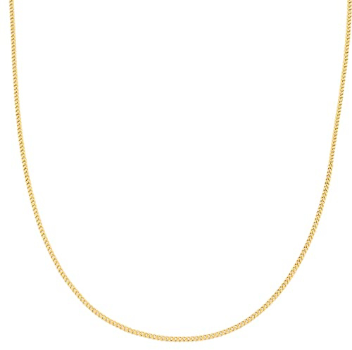 Kritz Fin pansarkedja, 1,5 mm, guld för kvinnor, kubansk länk, halsband kubansk tunn kedja ädelsten halskedja, guldpläterad längd 40/45/50/55 cm, smycken, present till kvinnor, Standaard, Rostfritt