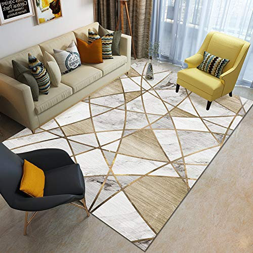 Teppich Weiße Geometrie Flauschig Kurzflor,Mikrofaser Super Weich,Anti-Rutsch,Waschbar,Teppich Webteppich Für Wohnzimmer,Flur,Schlafzimmer Teppichläufer 120X160Cm