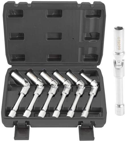 TECPO 6x Glühkerzen Gelenk Einsatz 8-16mm 3/8 Zoll 6-Kant SW 8-16 mm Steck Nuss Schlüssel Universal Stecker Demontagewerkzeug