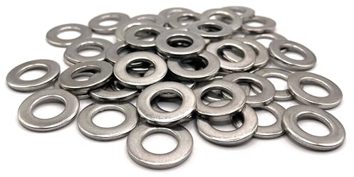 Arandelas de metal M6 de acero inoxidable Ø exterior 12 mm | Arandela plana M6x12mm | Acero inoxidable A2 (V2A/304) estándar DIN 125 A | Madera/Metal/Tuercas/Tornillo/etc: Lote de 50 unidades