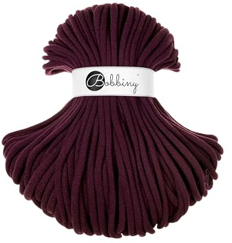 Bobbiny Jumbo Makramee-Schnur, geflochten, 9 mm, Burgunderrot, 100 m