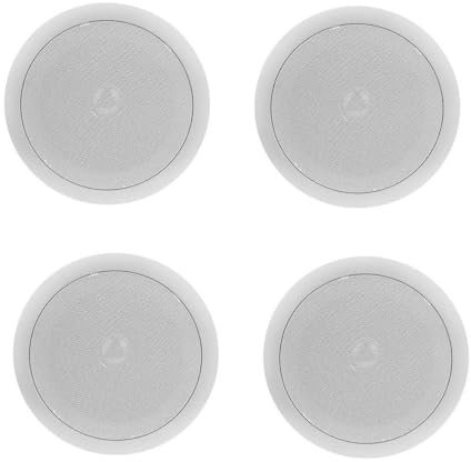 AntDau71® - 4 Pezzi Casse Da Incasso Audio Per Soffitto Filodiffusione Speaker Altoparlante Di Colore Bianco - 20 watt - 18cm