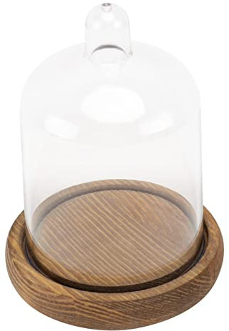 Alipis 1pc Dessert Cake Pan Cloche Candy Display Rack Bell Candy Jar Milky Jars with Lids Mini Cake Dome Cover Trays Decorative Bubble Clear Honey Jar Coffee Wood
