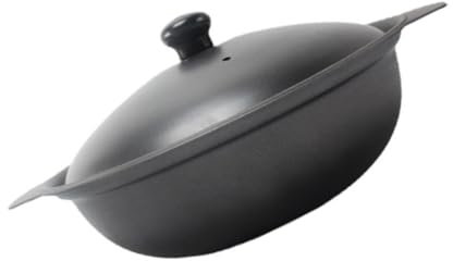 Cabilock Cazuela De Hierro Fundido 20cm Con Tapa Resistente Para Guisar Pollo Estofado y Arroz Cazuela Para Cocina Saludable Multiusos
