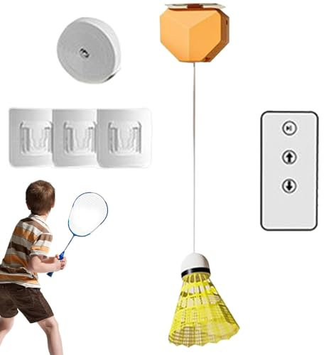 Badminton Trainer, Automatic Rebound Badminton Trainer, Portable Badminton Rebound Trainer, Single Player Badminton Practice Set, 3.46x3.07x1.89 Inches Badminton Training Equipment for All Ages