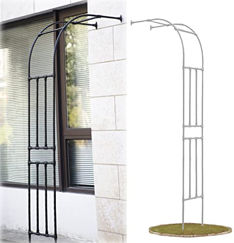 Halbbogen, Metall, Hochzeitsbogen, strapazierfähig, 240 cm, Rankhilfe für Kletterpflanzen, Outdoor-Gartendekoration, 240 x 240 cm, cremefarben