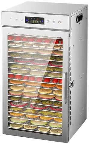 Deshidratador de alimentos con bandejas de acero inoxidable, máquina secadora de alimentos, deshidratador de alimentos comercial, máquina secadora por congelación con temperatura digital,18Layer