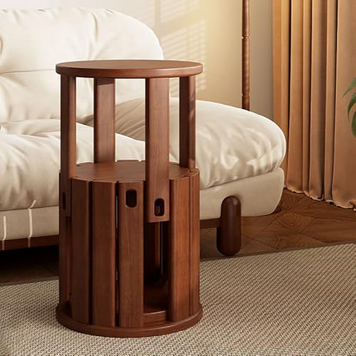 vhdurike Stapelbare Holzhocker, 4er-Set, 45,7 cm große Esszimmerhocker aus massiver Eiche, multifunktionale runde Hocker, leichte Stapelhocker für Küche, Klassenzimmer, Esszimmer