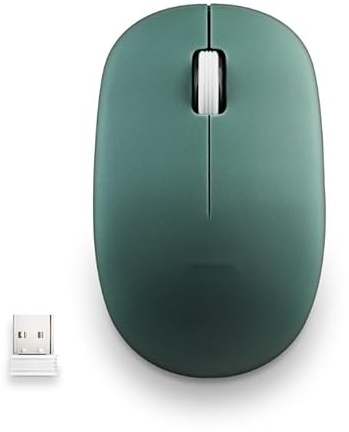 Watio Wave Ratón - ratón óptico inalámbrico de diseño ergonómico, Color Verde, conexión USB, precisión Ajustable, batería Recargable, Compatible con múltiples Dispositivos.* #*