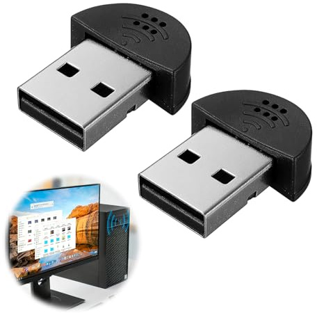 Vidsmow 2 microfoni mini USB 2.0 per PC, microfono portatile omnidirezionale plug-and-play per computer portatile con riduzione del rumore, registratore audio senza driver