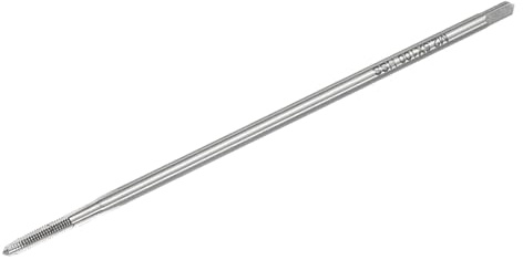 sourcing map Macho de rosca métrica M2.5 x 0.45 H2 100 mm extra largo recto flauta tornillo fresadora roscado herramienta de reparación