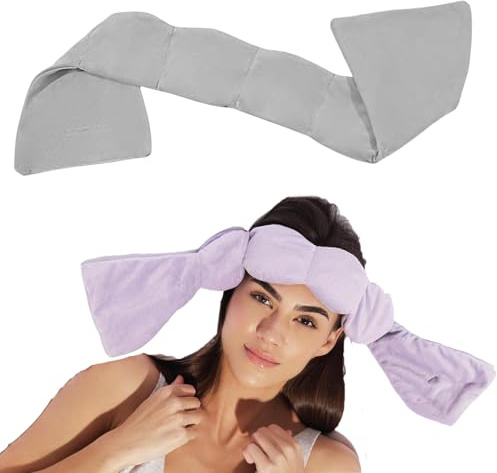 Gewichtete Augenmaske- Deep Rest Schlafmaske Gewicht | Entspannende Augenabdeckung, Reise Schlafmaske Mit Perlen Und Baumwolle, 270 G Gewicht, 70 Cm Lang, Sanfter Druck Um Die Augen (grau)