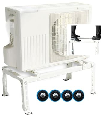 QIYFOZ Soporte de Ventana para Aire Acondicionado, Soporte Reforzado para Aire Acondicionado con 4 Brazos, Soporte de Suelo Reforzado para Aire Acondicionado Mini Split sin Duct