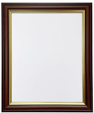 Aryllis A4 Solid Wood Photo Frame, Walnut Picture Frame with Gold Trim, Freestanding and Wall-mountable