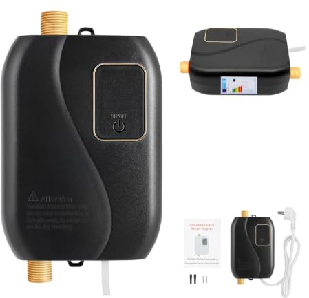 Mini calentador de agua eléctrico de 3500 W 220 V, calentador de agua instantáneo, calentador de agua eléctrico, 25-50 ℃, pequeño para colgar en la pared, calentador de agua con LED, para cocinas