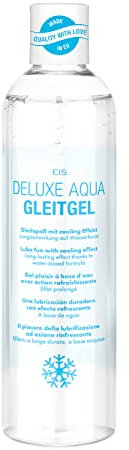 EIS Deluxe Aqua Gleitmittel | Gleitgel auf Wasserbasis mit Langzeitwirkung | Extra sensitives Intimgel für gefühlsechtes Empfinden | Kühlend | 300 ml Flasche | Sex oder Toys
