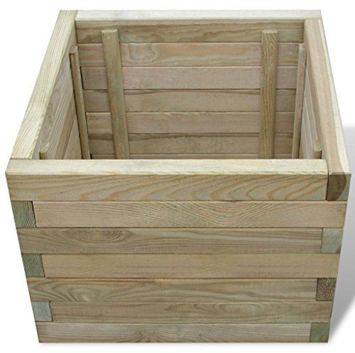 Festnight Jardinière carrée en Bois | Jardinières Balcon bac a Fleur en Bois 50 x 50 x 40 cm pour Jardin, terrasse, Balcon