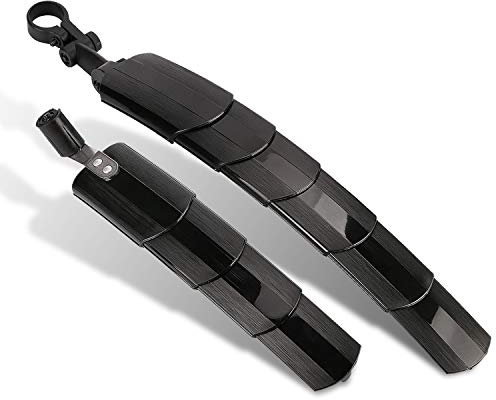 TAGVO Parafango Bici, Parafanghi Bici retrattili Set Mountain Bike Anteriore e Posteriore Parafango Bici Portatile Regolabile per MTB