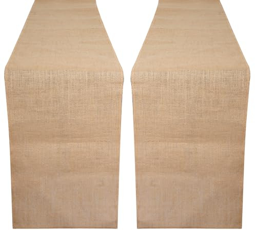 RAJRANG BRINGING RAJASTHAN TO YOU Vintage Jute Tischläufer, Natürlich, Leinen Sackleinen, 30 x 9 cm, für Hochzeit Dekoration und Festliche Anlässe, Einfarbig (Natural, L-108 X W-12)