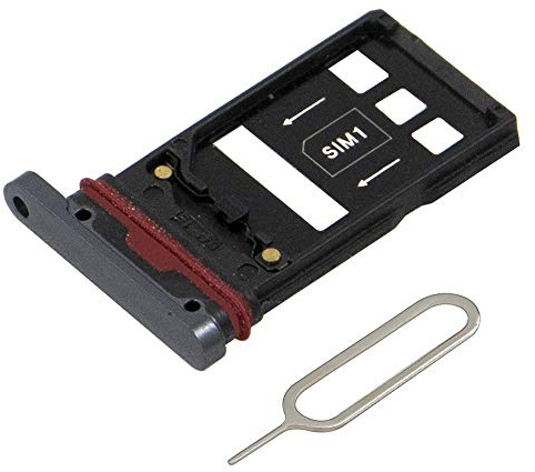 MMOBIEL Dual SIM Kartenhalter Kompatibel mit Huawei Mate 20 Pro 2018 - SIM Card Tray Schlitten - Inkl. Gummidichtung und SIM Pin - Schwarz