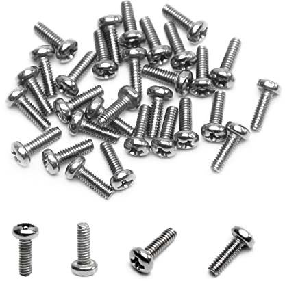 MroMax M2 x 6 mm Maschinenschrauben, Kreuzschlitzschraube, 304 Edelstahl, 30 Stück